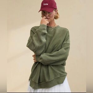 NWT $55 Aerie Big Chill Textured Crew Sweatshirt